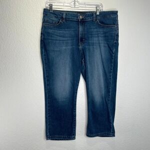 Lee Legendary Capri Jeans Womens 14M Blue Denim‎ Cotton Mid Rise Regular Fit